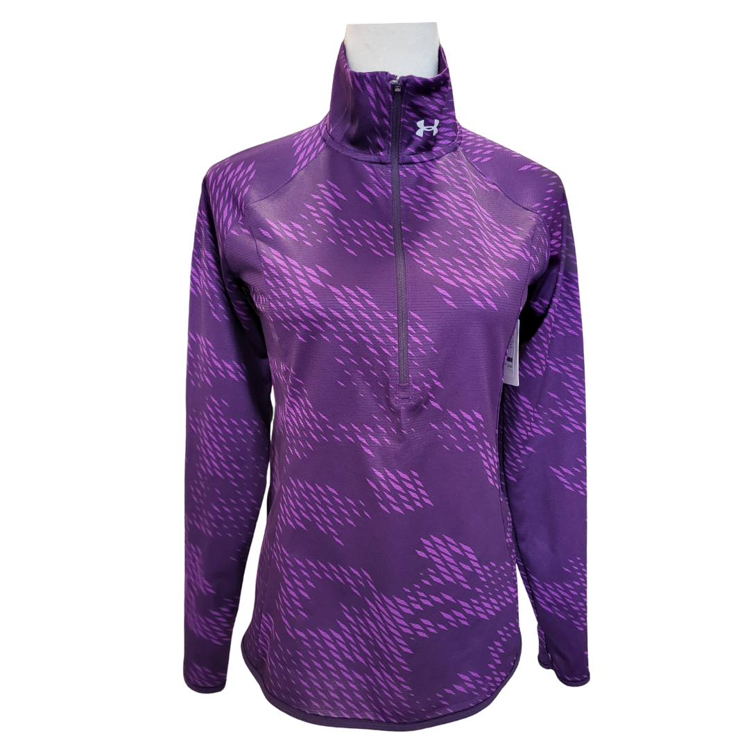Women's Under Armour Run Purple 1/2 Zip Mock Neck Long Sleeve Pullover