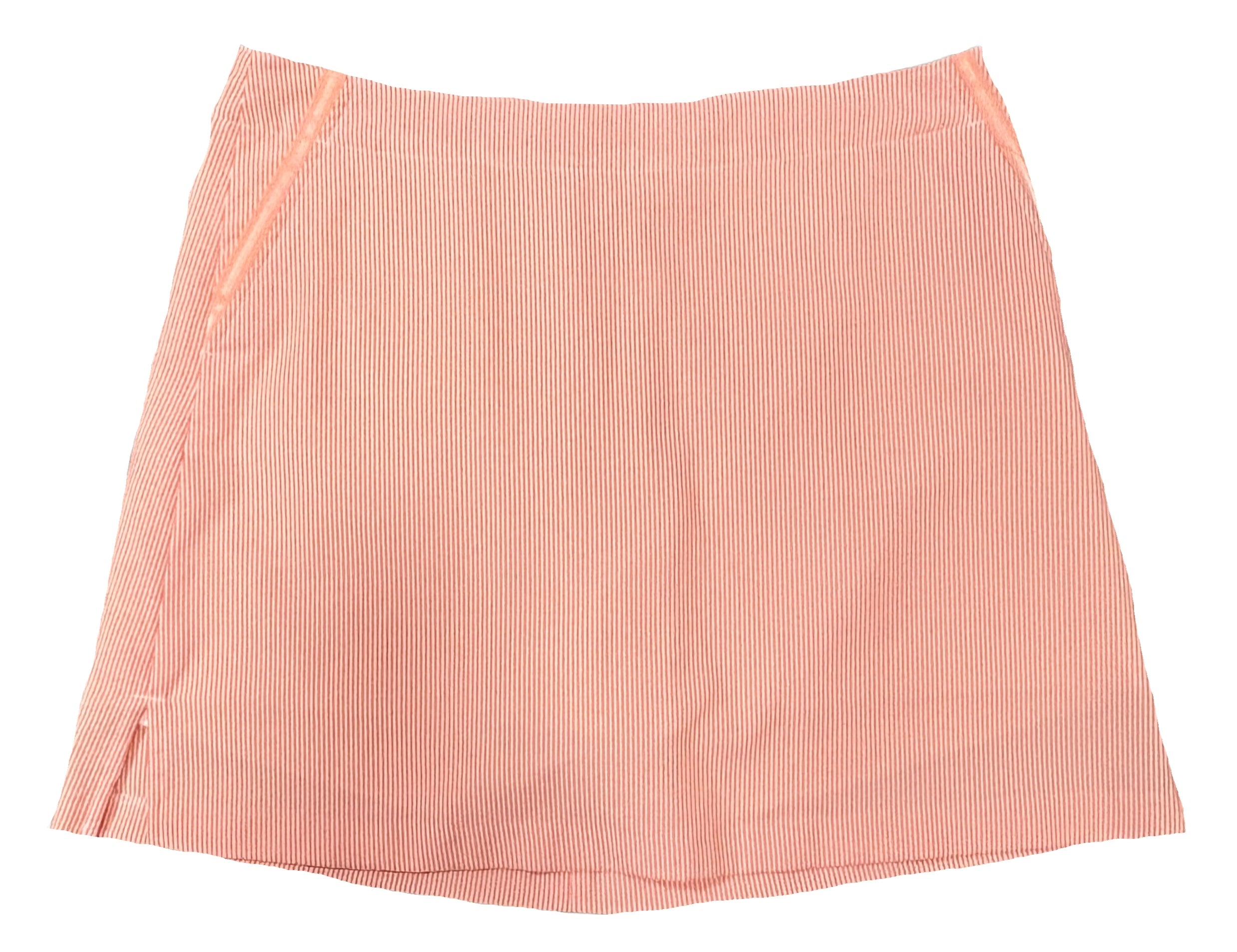 Lady Hagen Orange White Striped Seersucker Skort size 10 MSP$5