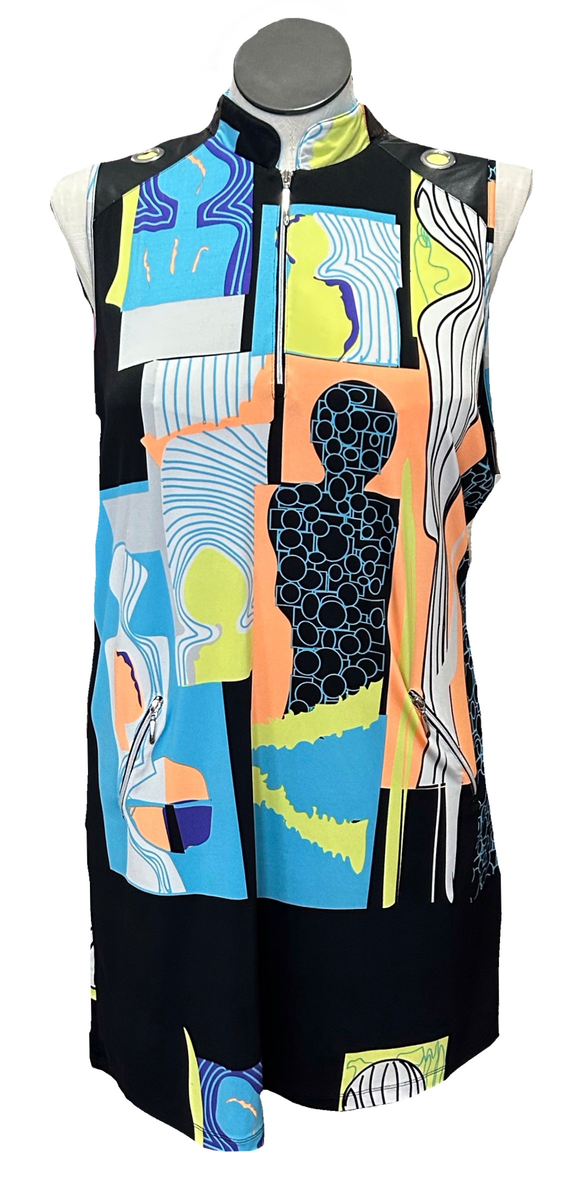Jamie Sadock Blue, Green & Orange Patterned Women's Golf Dress Size L