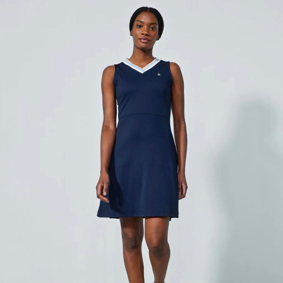 navy blue golf dress DS Sicaya Dark Sleeveless no:Z027071 our super super Ashro Elegant Fit-and-Flare Sparkling Items:Full Outfit