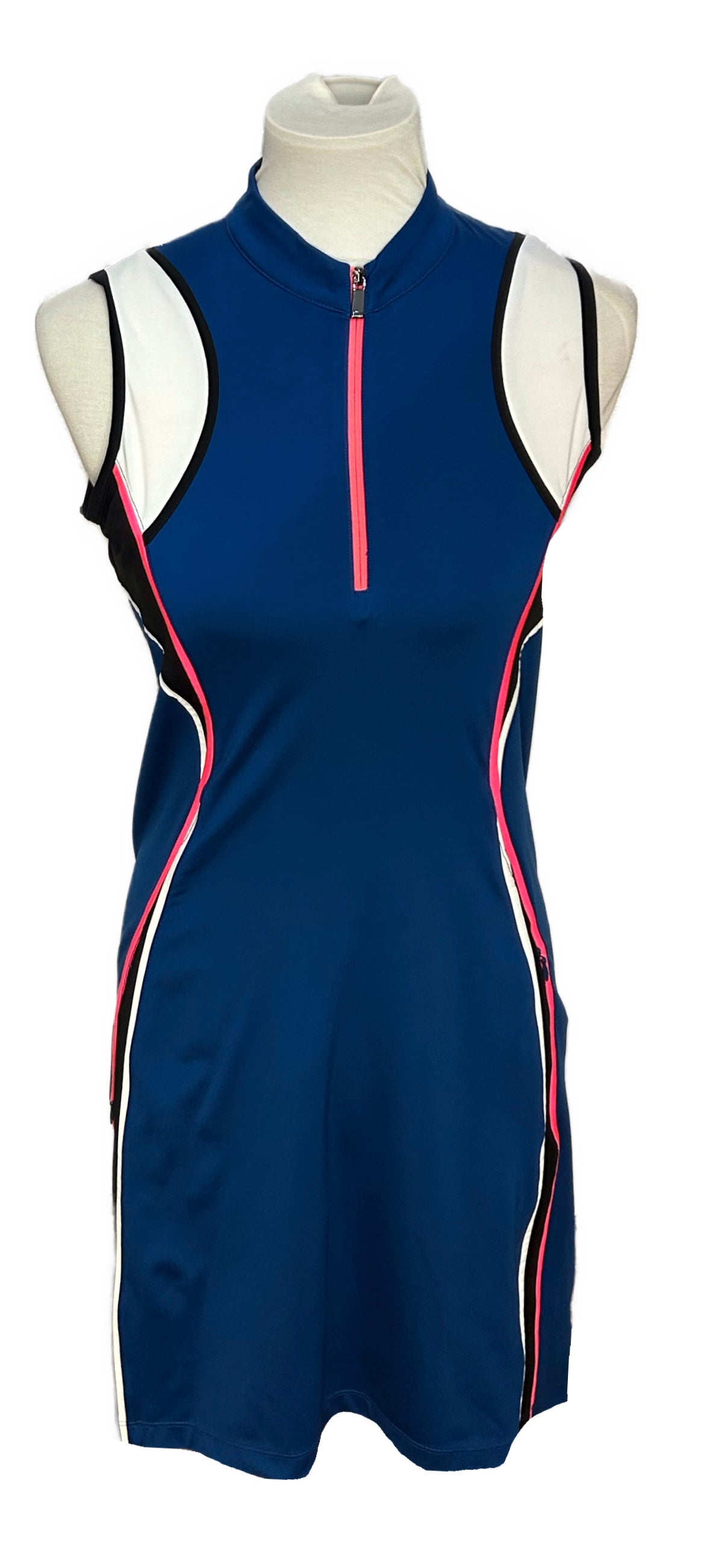 Tail Royal Blue, Black, White and Neon Pink Colorblock Dress Size XS