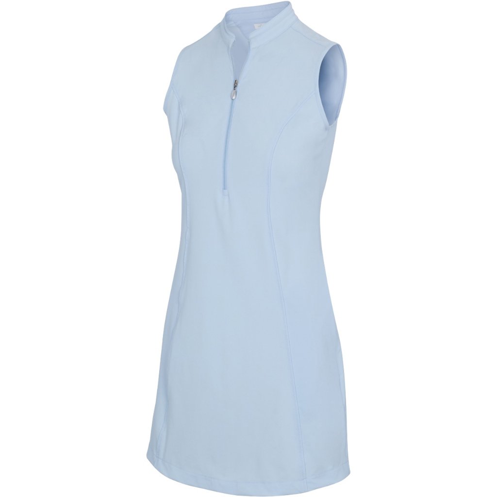 Greg Norman Womens Tech Warp-Knit Sleeveless Zip Golf Dress - Purple, Size: Medium