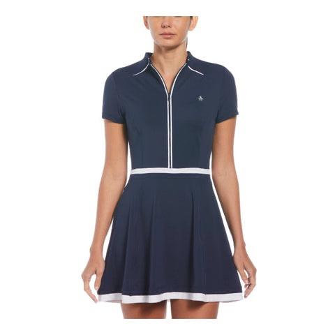 New Original Penguin Short Sleeve Navy Golf Dress w/ Contrast Piping M New Original Penguin Short Sleeve Navy Golf Dress w/ Contrast Piping M