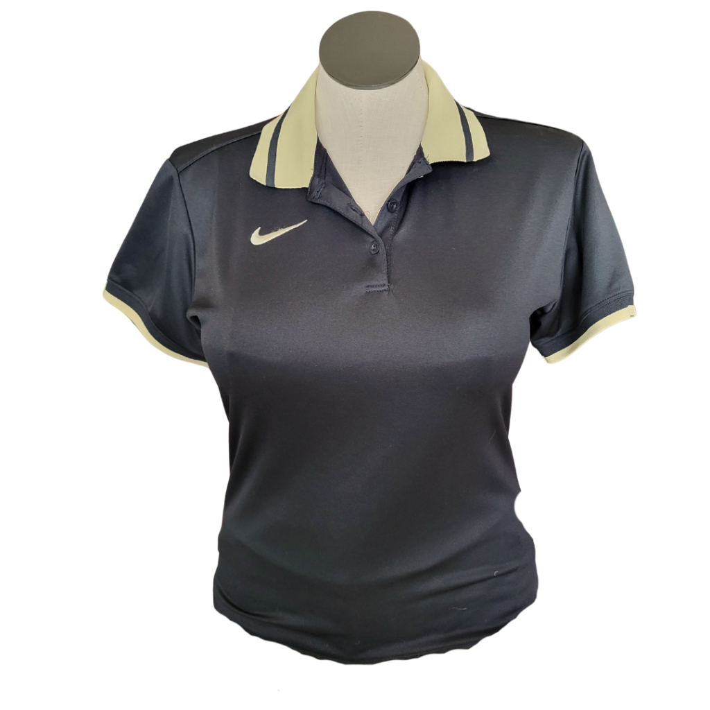 Nike Women s Dri Fit Black Gold Golf Polo Size XL