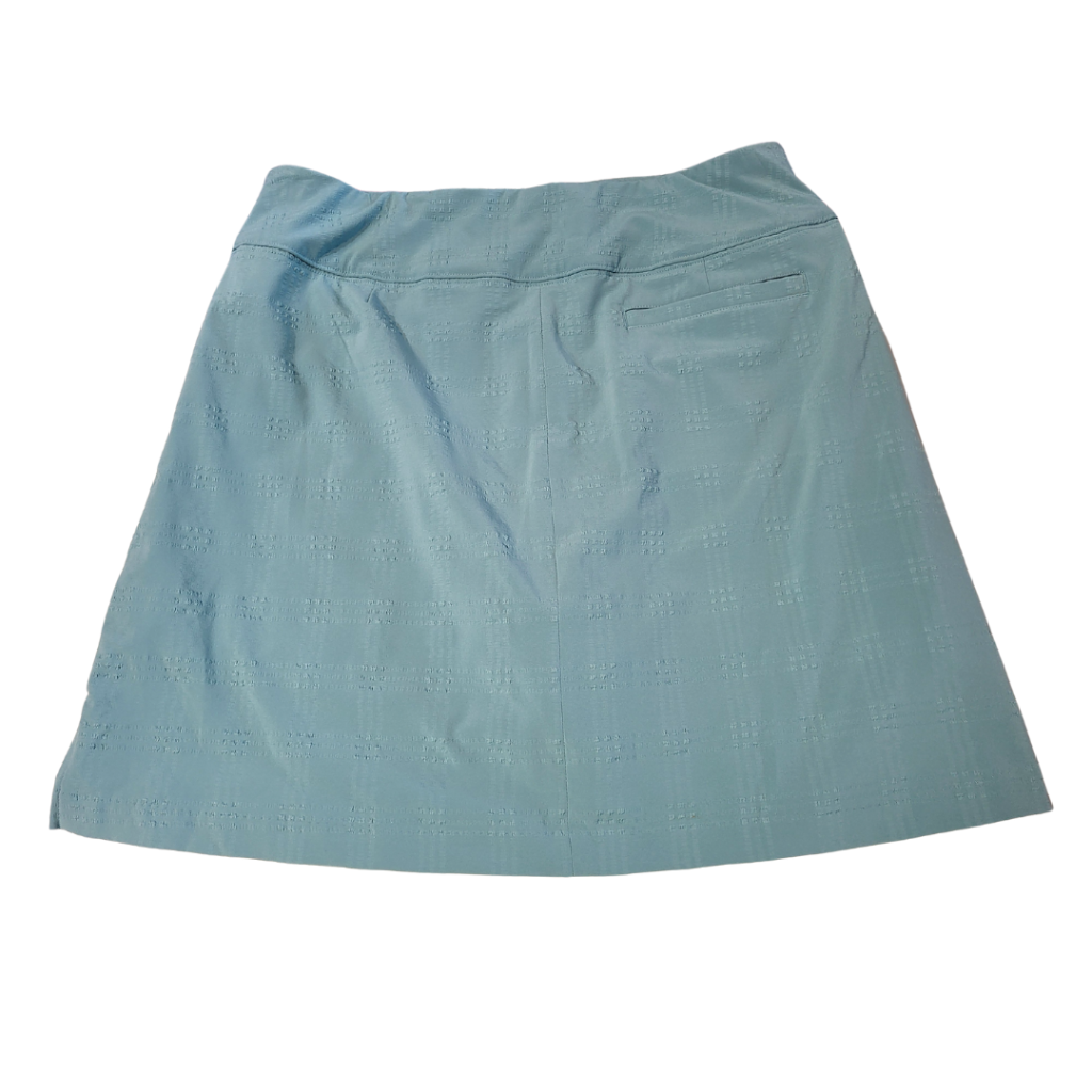 Lady Hagen Light Teal Textured Plaid Women's Golf Skort Size M