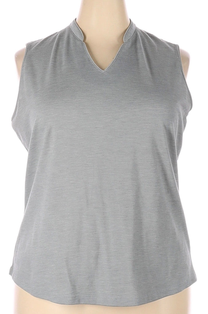 Lady Hagen Women's Heathered Sleeveless Golf Polo, XXL, Gray