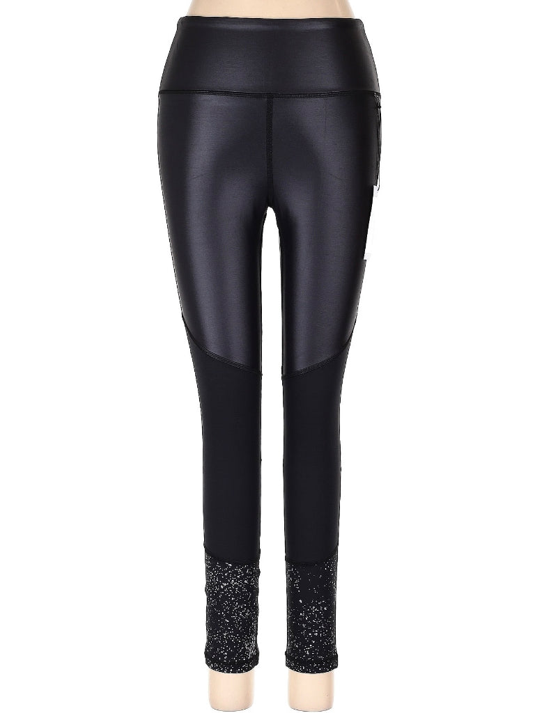 New Zyia Active Black Reflective Metallic Light N Tight 7/8 Legging Si