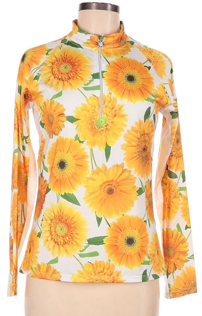 Tail Activewear Long Sleeve Sunflower Print Golf Top Size MSP$100