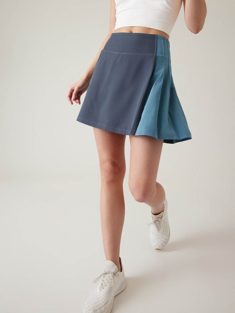 Athleta Blue Pattern Zippered Skort orders // XXS