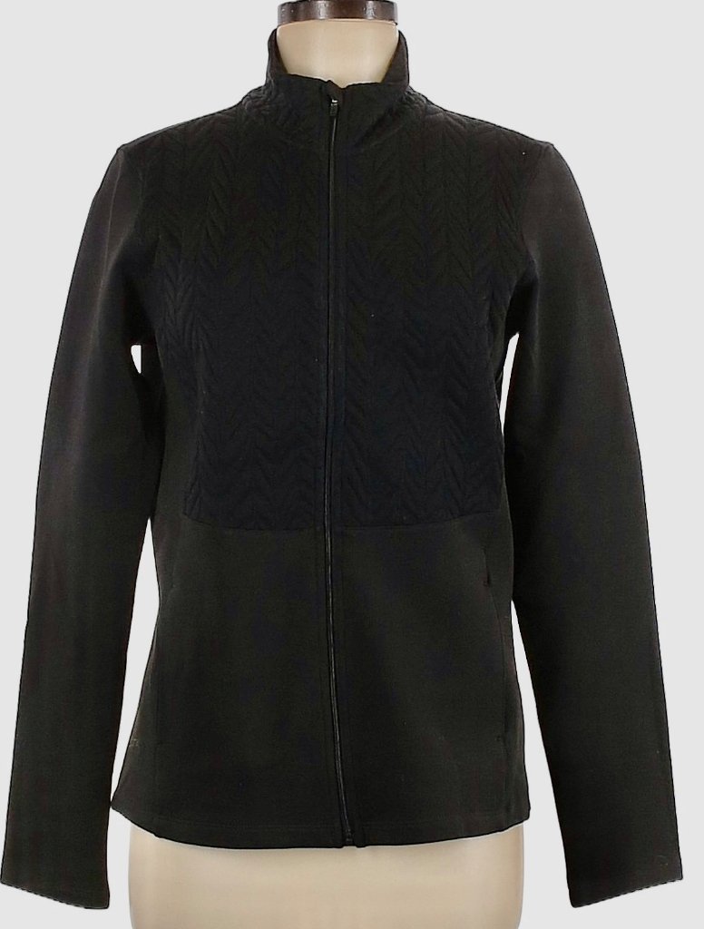 Lady Hagen Black Cable Knit Full Zip Jacket Size M MSP 70