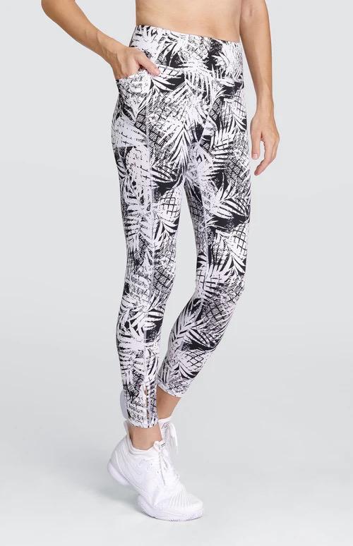Tail Activewear Black & White Tropical Print Leggings Size XL MSP$69