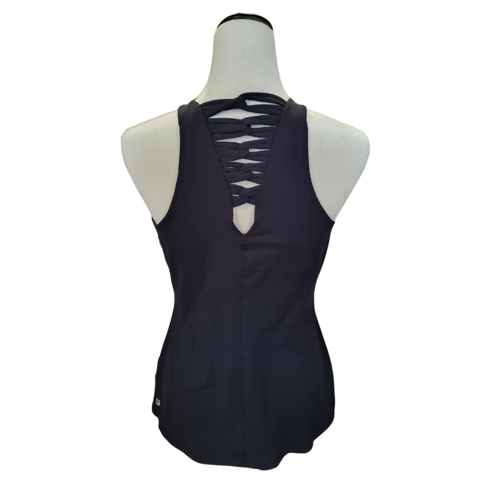 Fabletics Racerback Black Woven Tank Size M