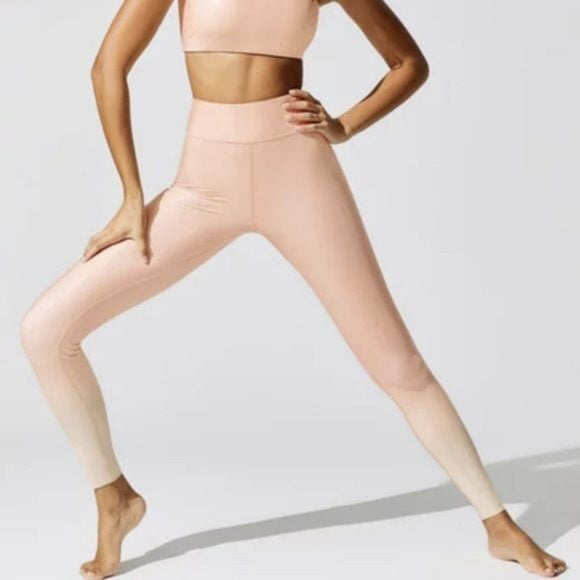 New Carbon 38 Iridescent Pink & Cream Ombre Leggings Size S MSP$108