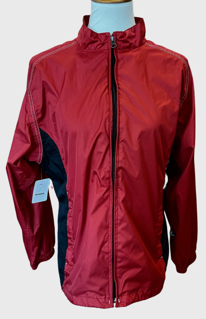 Sun Mountain Dark Red Black Full-Zip Rain Jacket Size L MSP$100