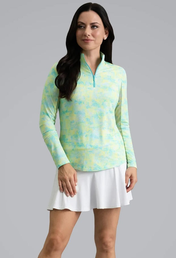 New Ibkul Kate Long Sleeve Mock Neck Top MSP $105