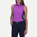 New Kjus Women's Cool Recovery Sleeveless Polo Foxglove/Blue Size M MSP$119-1