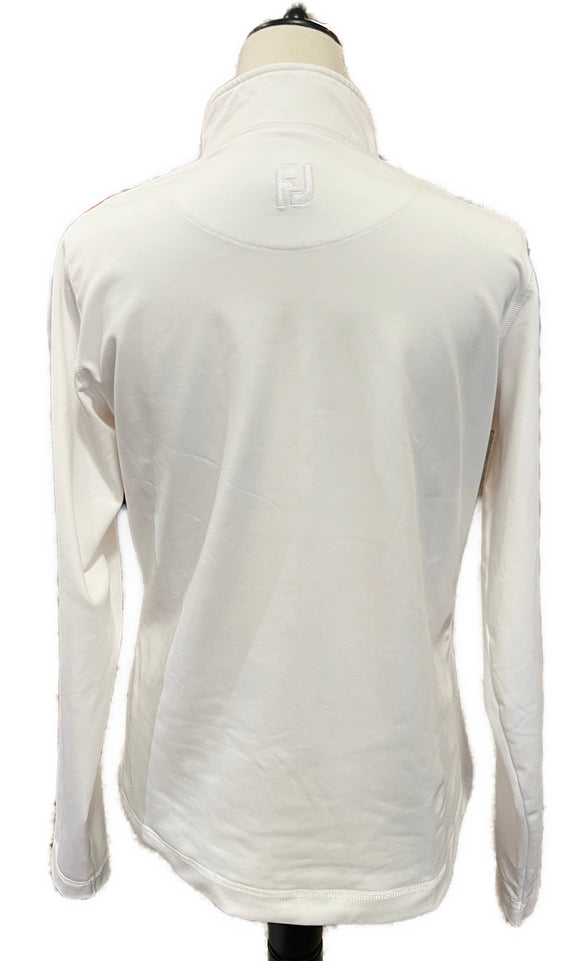 Footjoy Women's White Full-Zip Mid-weight Jacket w/Logo Size M. MSP$95