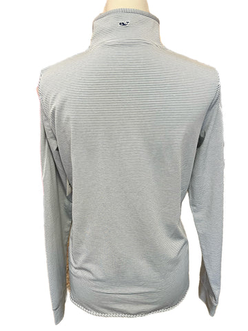 New Vineyard Vines Gray Striped Pullover w/ Logo Size M. MSP$128 - 0