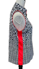 Tail Womens Navy/White w/Red Animal Print Sleeveless Golf Polo Size M MSP$101-2