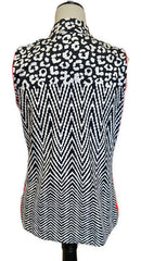 Tail Womens Navy/White w/Red Animal Print Sleeveless Golf Polo Size M MSP$101-3