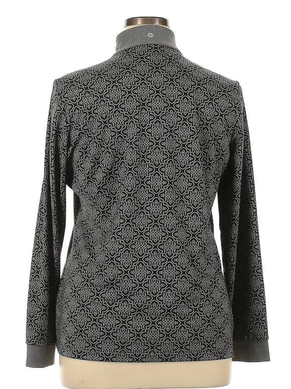 EP NY Black & Gray Print Golf Pullover w/ Logo Size XL MSP$