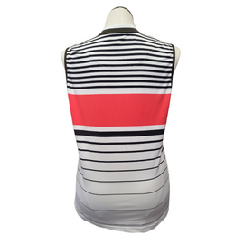 Tail Women's Black, White & Red Stripe Sleeveless Golf Top Size XL MSP$85 - 0