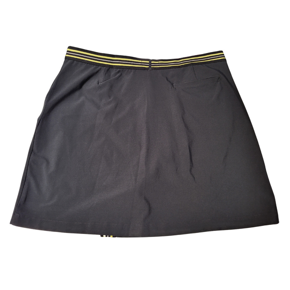 Greg Norman Black Faux Wrap Golf skort w/ Yellow Accents Size L MSP$89