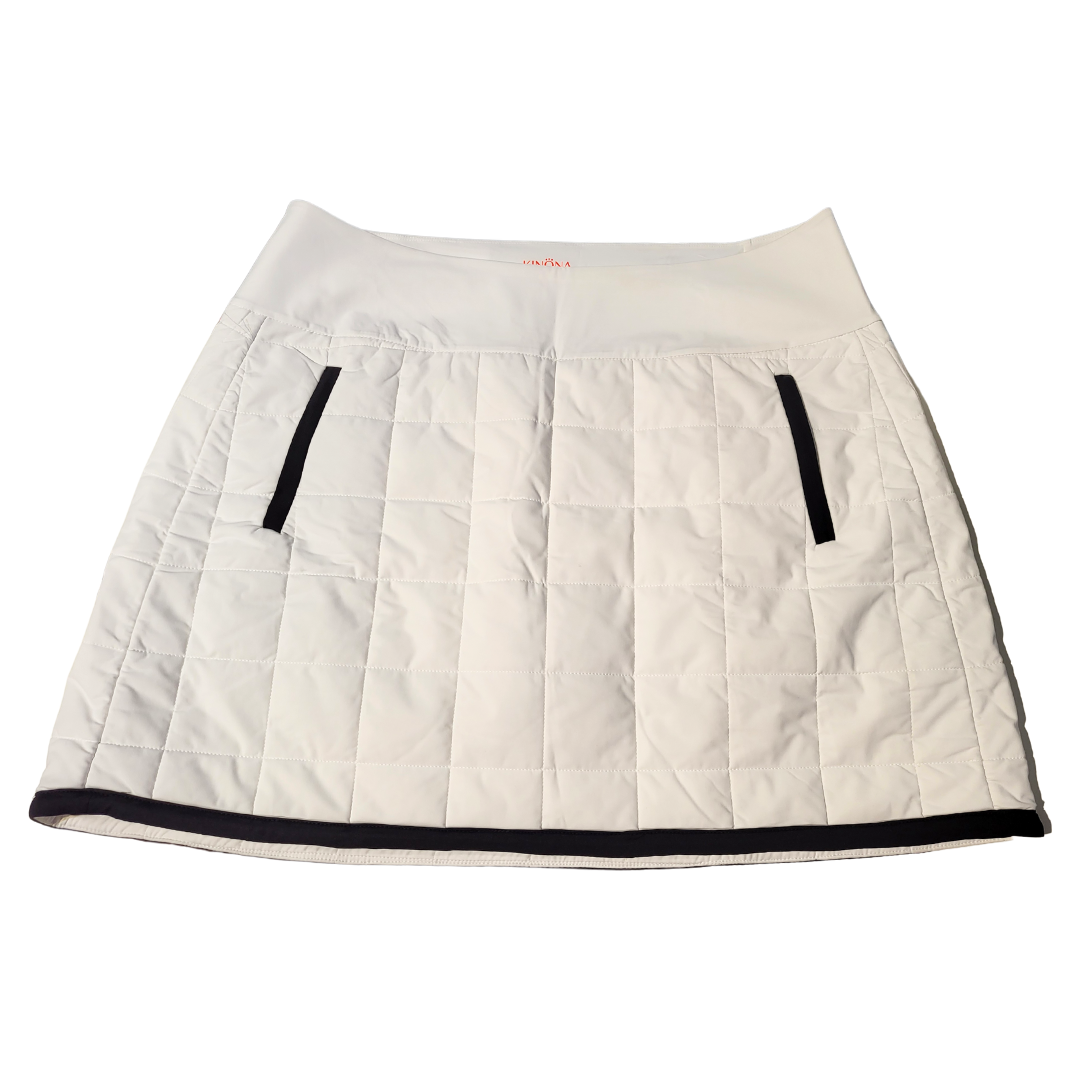 Kinona Womens Quilted And Cozy Golf Skort White Size XL