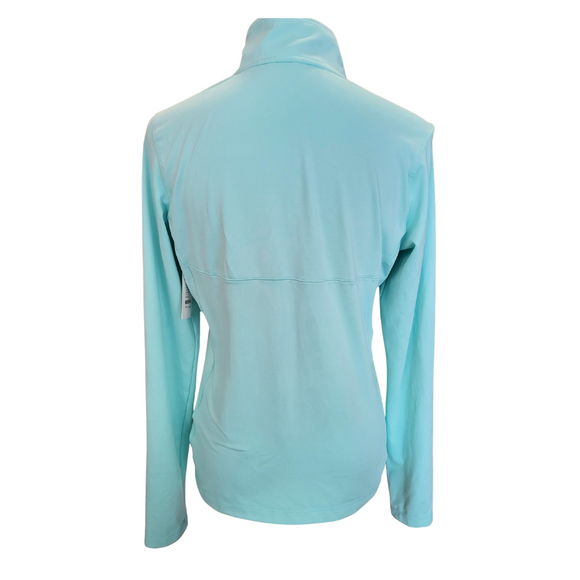 Women's Nike Golf Aqua 1/4Zip Mock Neck Long Sleeve Pullover Size M MSP$75