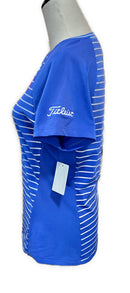 Footjoy Women's Blue Striped Short Sleeve Top Size S-2