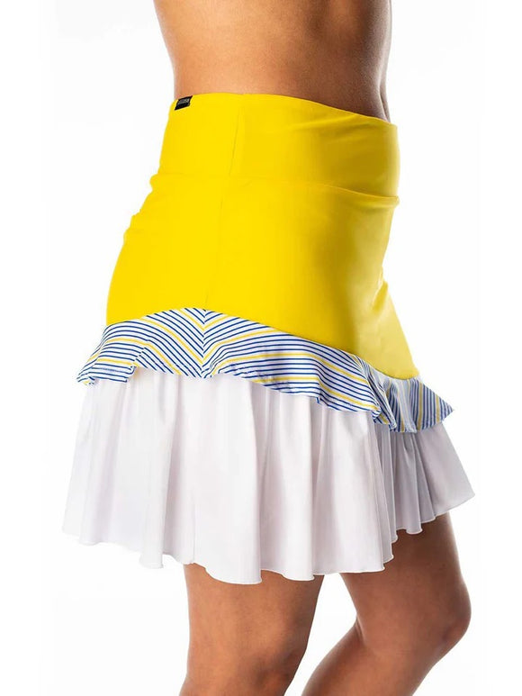 Swing Dish Yellow & WHite Ruffled Zella Golf Skort Size XL MSP$149