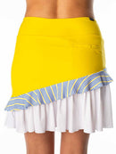 Swing Dish Yellow & WHite Ruffled Zella Golf Skort Size XL MSP$149-3