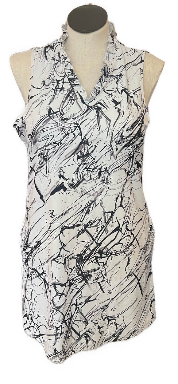 Swing Dish Black & White Jalen Print Golf Dress Size XL MSP$99