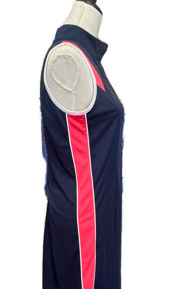 Callaway Navy Women's Sleeveless Golf Dress w/ Pink & White Accents Size M MSP$110
