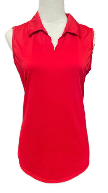 Jofit Women's Scalloped V-Neck Sleeveless Golf Top Size MSP$90