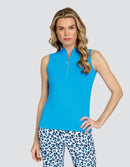 Tail Women's Sandria Zip Sleeveless Golf Top- Destny Blue  Size XL MSP$91-3