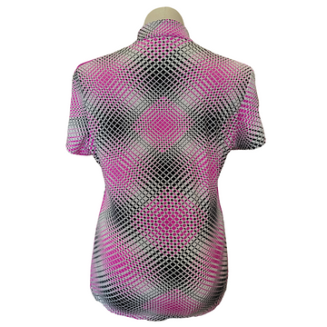 Tail Women's Fuchsia, Black & White Square Print Golf Polo Size XL MSP$96 - 0