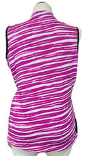 Tail Activewear Magenta & White Zebra Striped Sleeveless Golf Top Siize XL. MSp-2