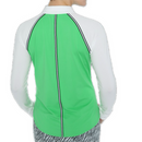 New Belyn Key Green & White Raglan Pullover Size S. MSP$108-2