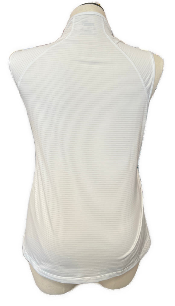 Puma Women's White Textured Stripe Sleeveless Golf Polo Size XL MSP$60