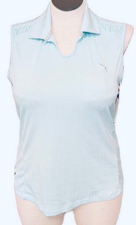 Puma Women's Aqua Print Sleeveless Golf Polo Size XL - 0