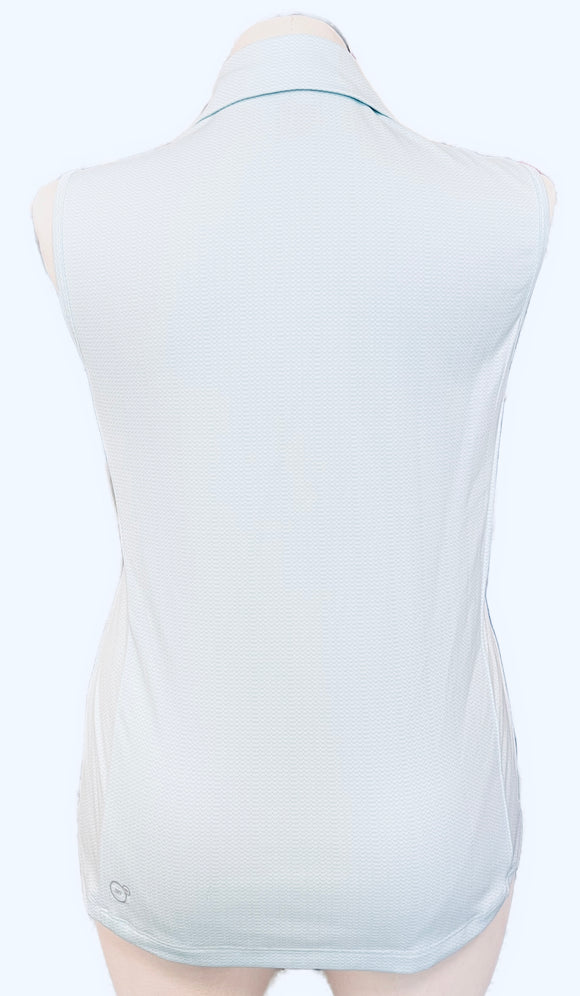 Puma Women's Aqua Print Sleeveless Golf Polo Size XL