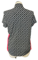 Tail Women's Black & White Grid Print Short Sleeve Golf Top Size XL MSp$100-3