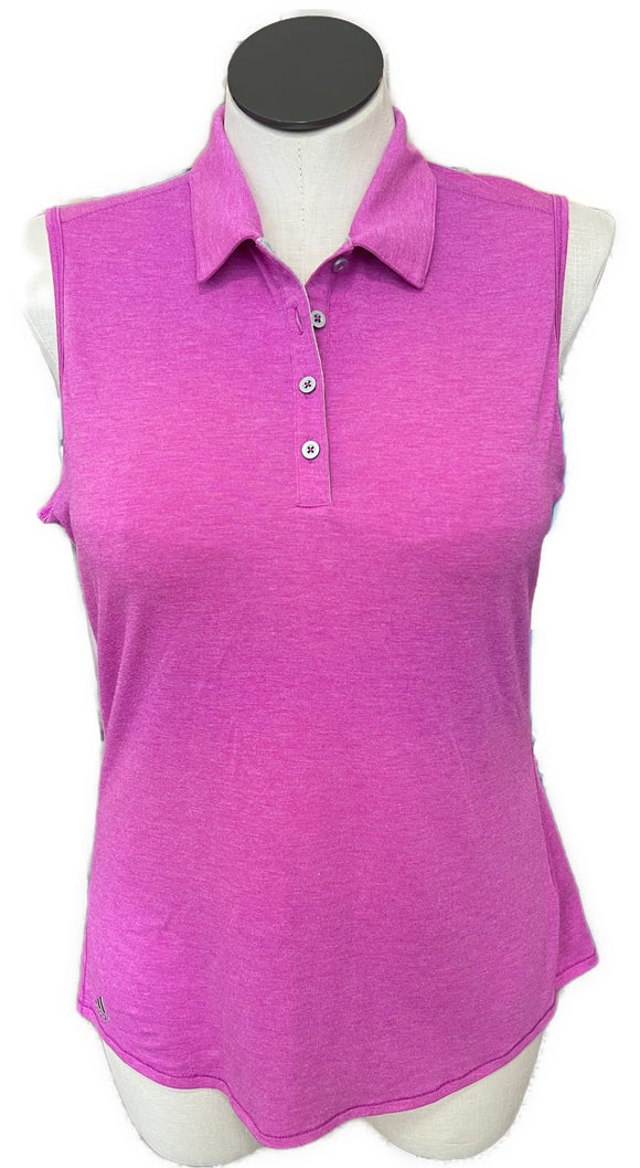 Adidas Women's Fuchsia Heather Sleeveless Golf Polo Size XL MSP$60