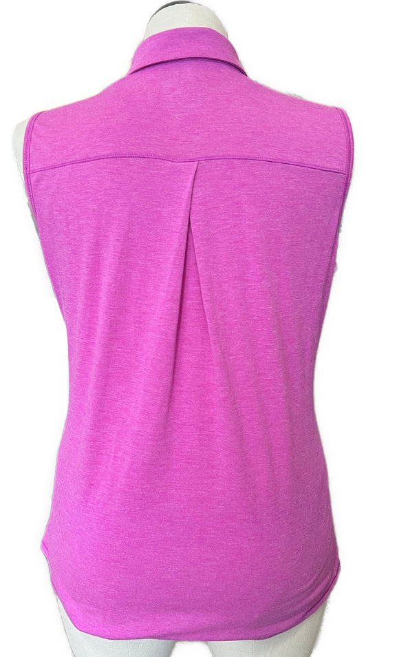 Adidas Women's Fuchsia Heather Sleeveless Golf Polo Size XL MSP$60