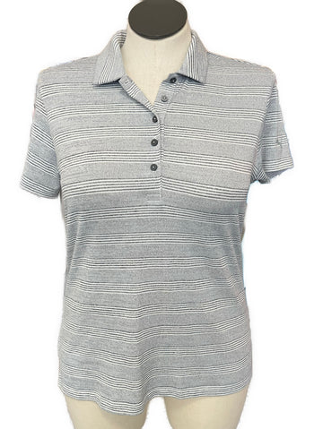 Puma Women's Gray & White Striped Golf Polo Size XL  MSP$65