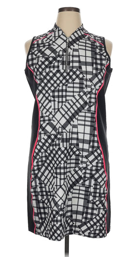 Tail Black & White Patchwork Print Sleeveless Golf Dress Size XL MSP$100