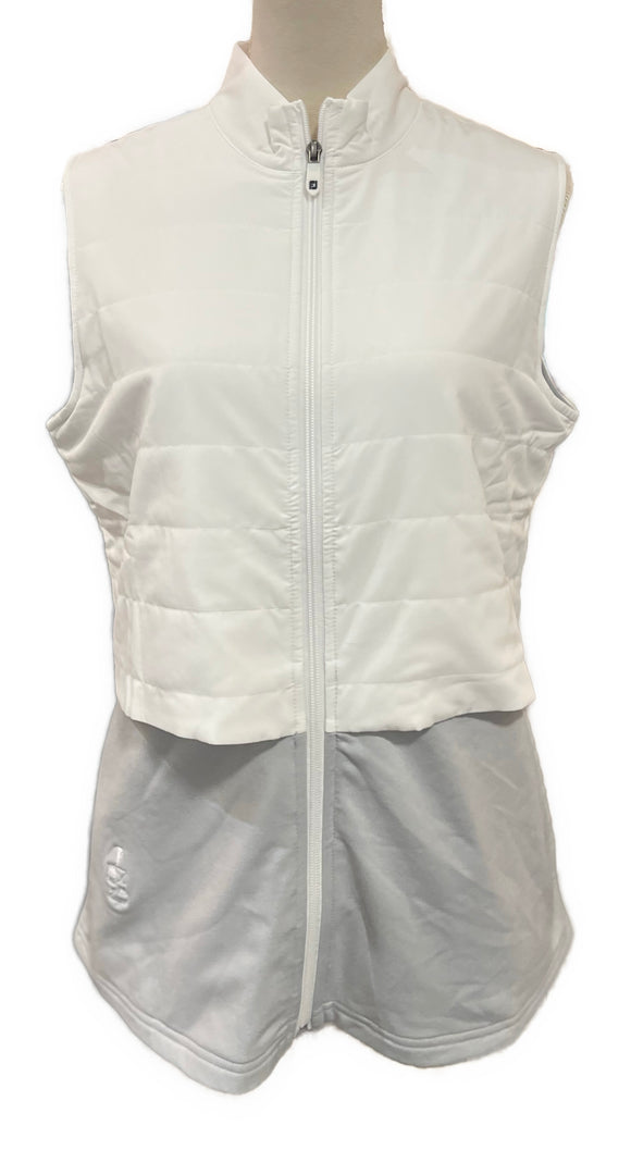New Footjoy Women's White Layered Insulated Golf Vest MSP$176