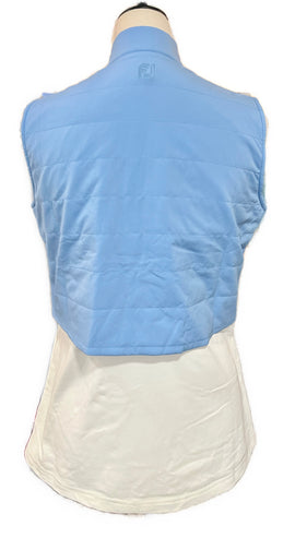 New Footjoy Women's Layered Insulated Golf Vest White/Blue Size S MSP$176 - 0