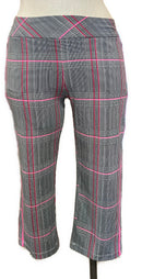 Tail Activewear Women's Black & Pink Plaid Golf Capri Pants Size 12 MSP$95-2